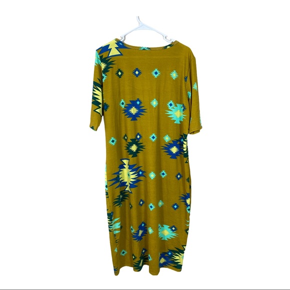 LuluRoe Carly green dress 3xl - Picture 3 of 4